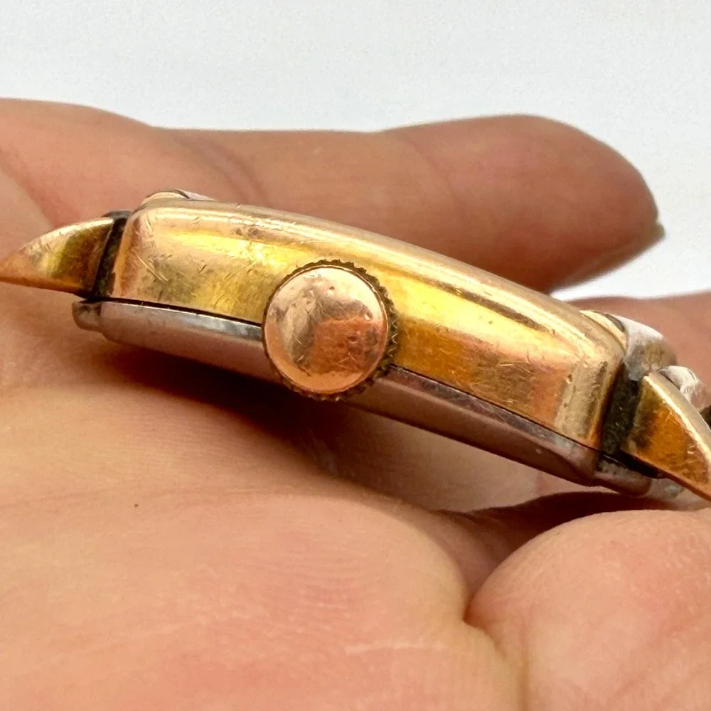 Gruen Vintage Art Deco Square Watch 15J Cal 411C Guildite Parts No Crystal